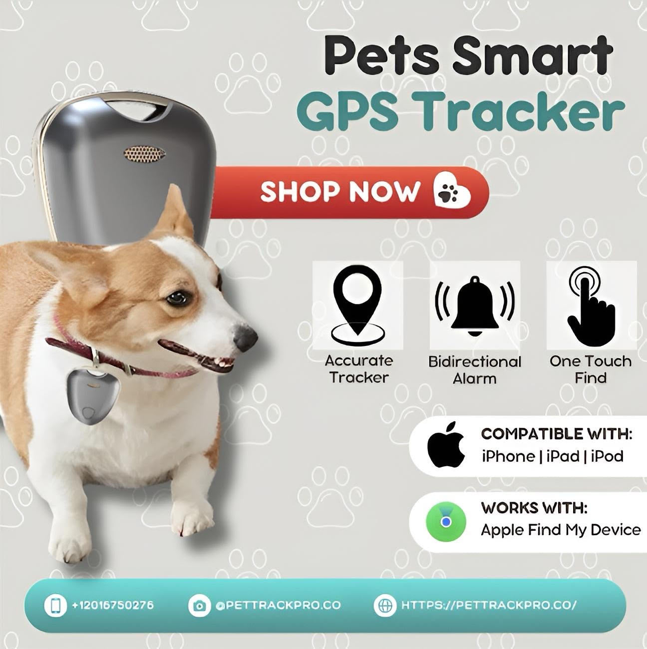 Anti-Lost Pet Tracker for Dogs & Cats with Bluetooth Tracking