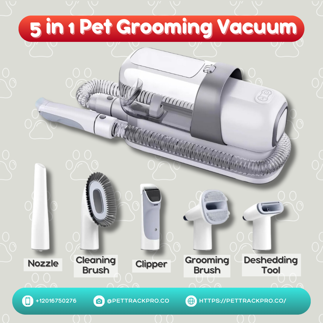 Pet Grooming Vacuum & Grooming Kit - 2.3L Capacity Larger Pet Hair Dust Cup Dog Brush for Pet Hair Vacuum Cleaner